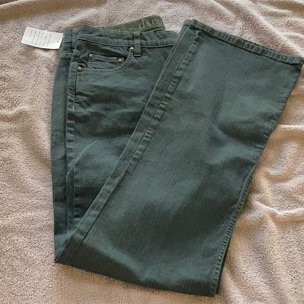 denim & co. Women’s Dark Blue-Green Bootcut Denim Jeans Size 10 - Picture 2 of 7